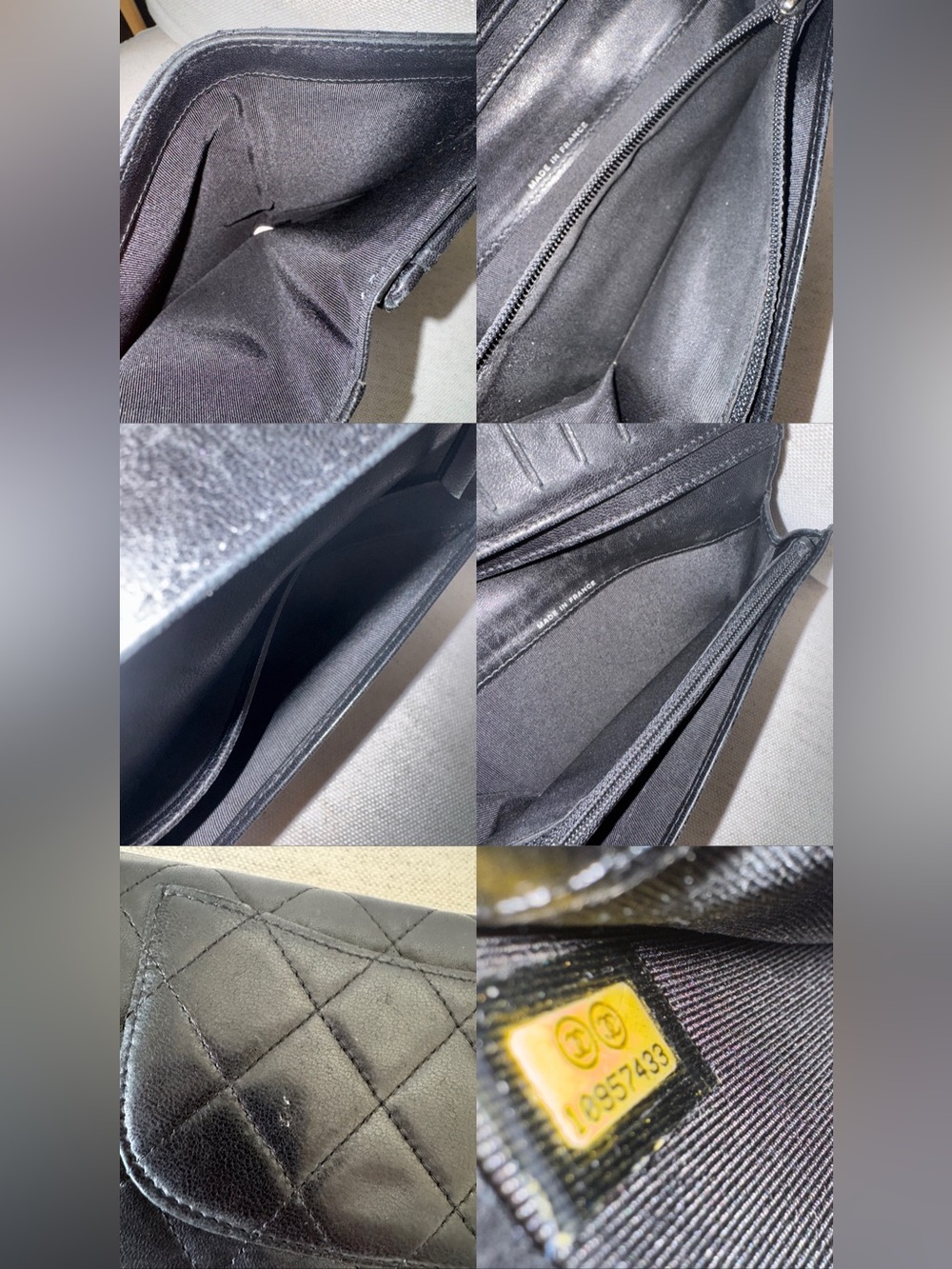 Authentic Chanel Classic Quilted Lambskin Bifold Flap Yen Black Wallet-FLAWED - Picture 17 of 17
